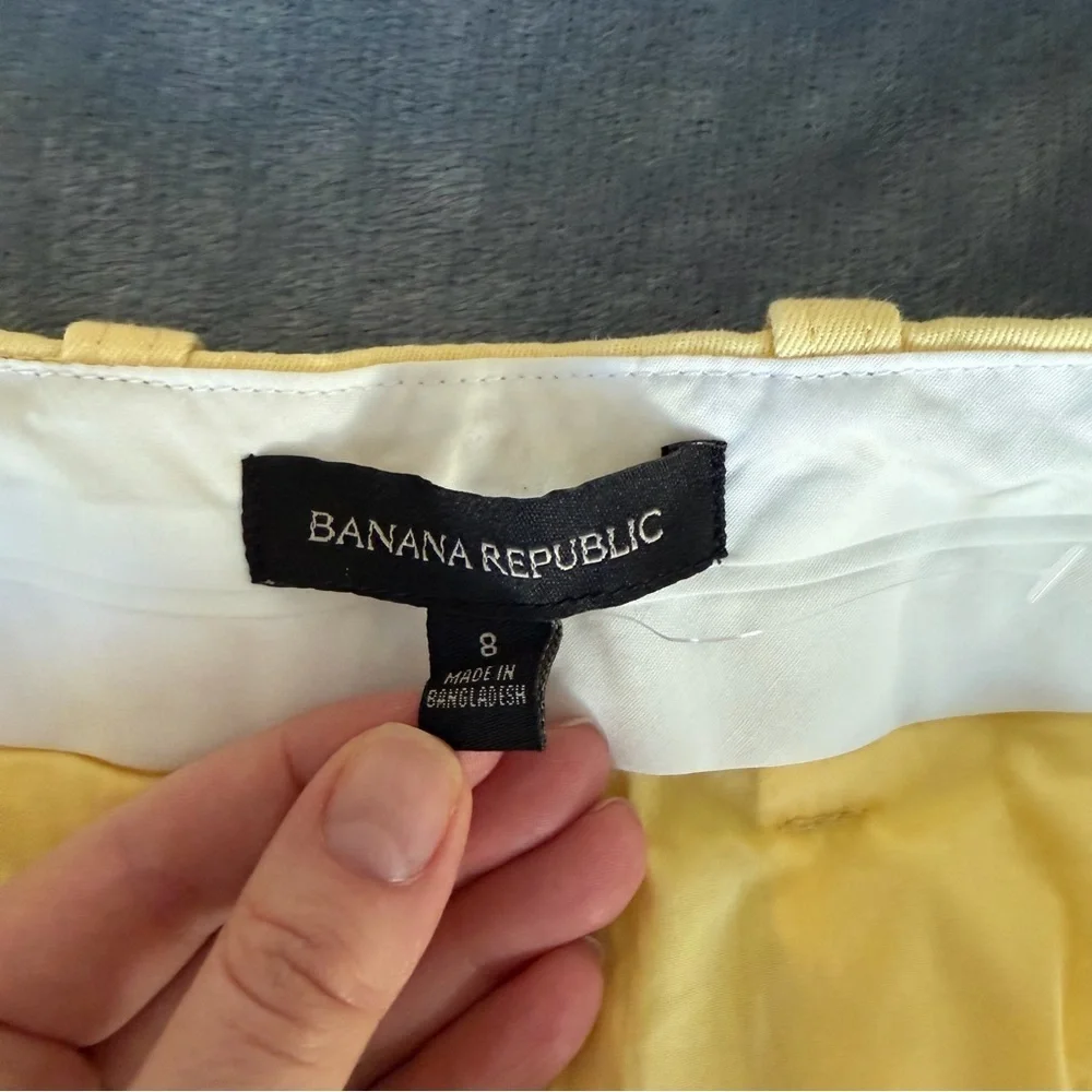 NWOT Banana Republic Soft Yellow Linen Blend Wide Leg ISLET Pants Size 8